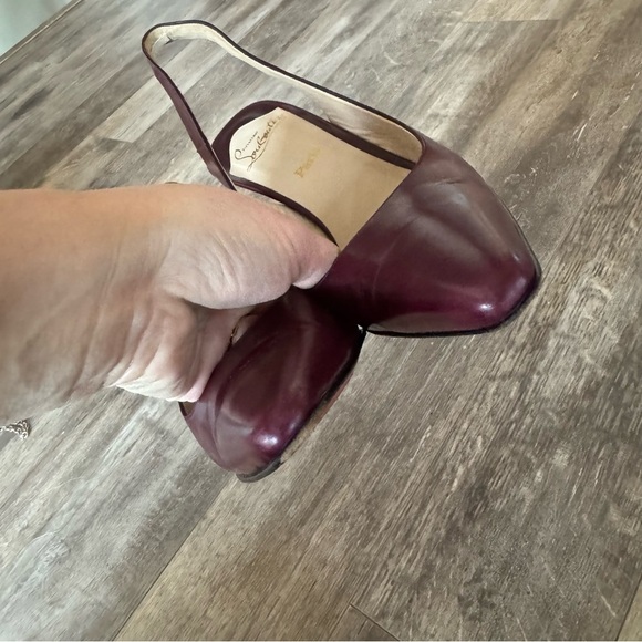 Christian Louboutin Slingback Pointed Toe Heels - Merlot Red - Picture 4 of 10